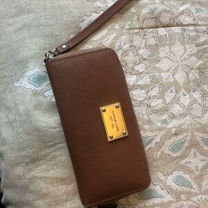 Michael Kors Brown Wristlet Wallet